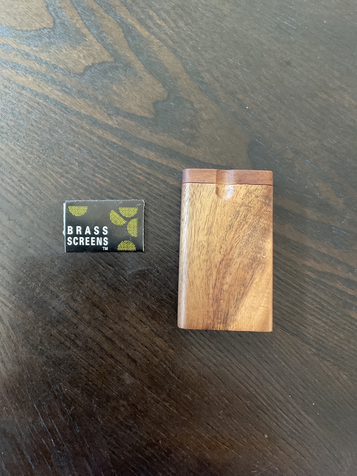 DUGOUT SMALL 3” TALL WITH CIG TOBACCO HITTER NICE WOOD COMES WITH SCREENS