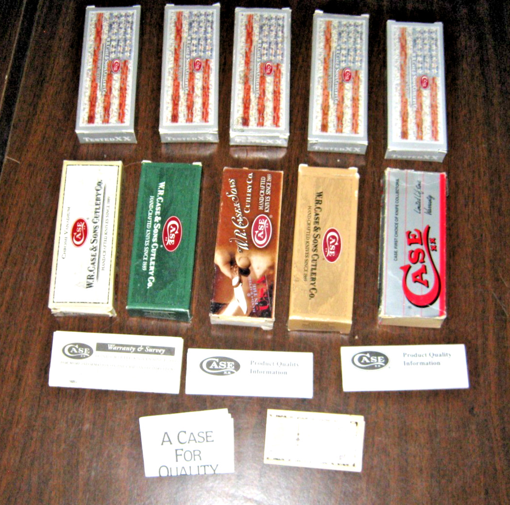 15 pcs. CASE Brand empty Used BOXES & Instruction sheets