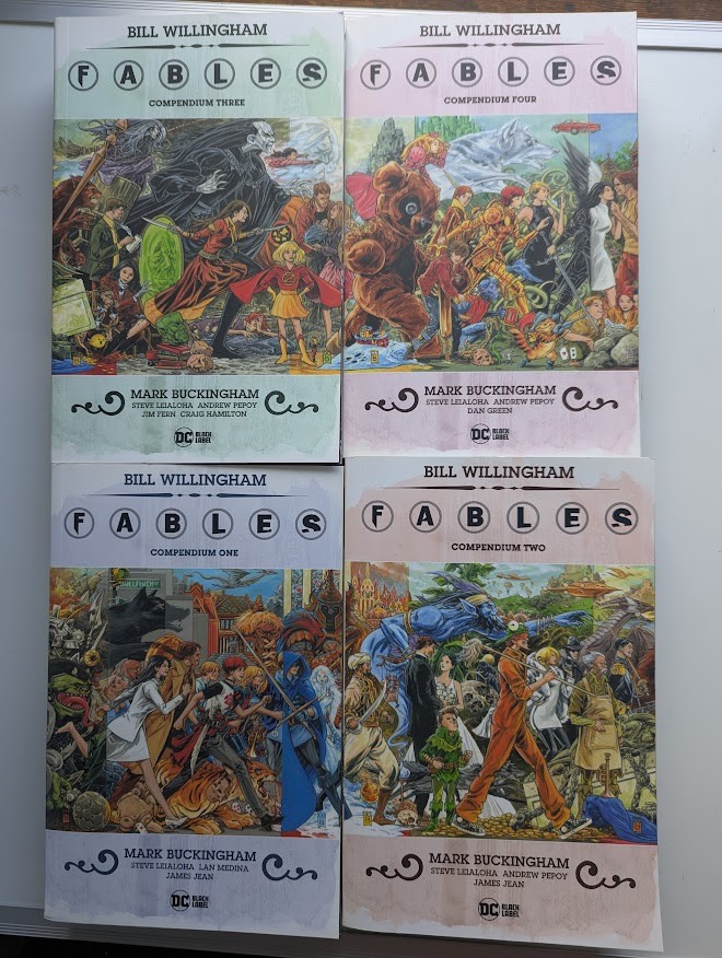Vertigo DC Fables Compendium Complete Set Bill Willingham Vols 1 - 4 Used