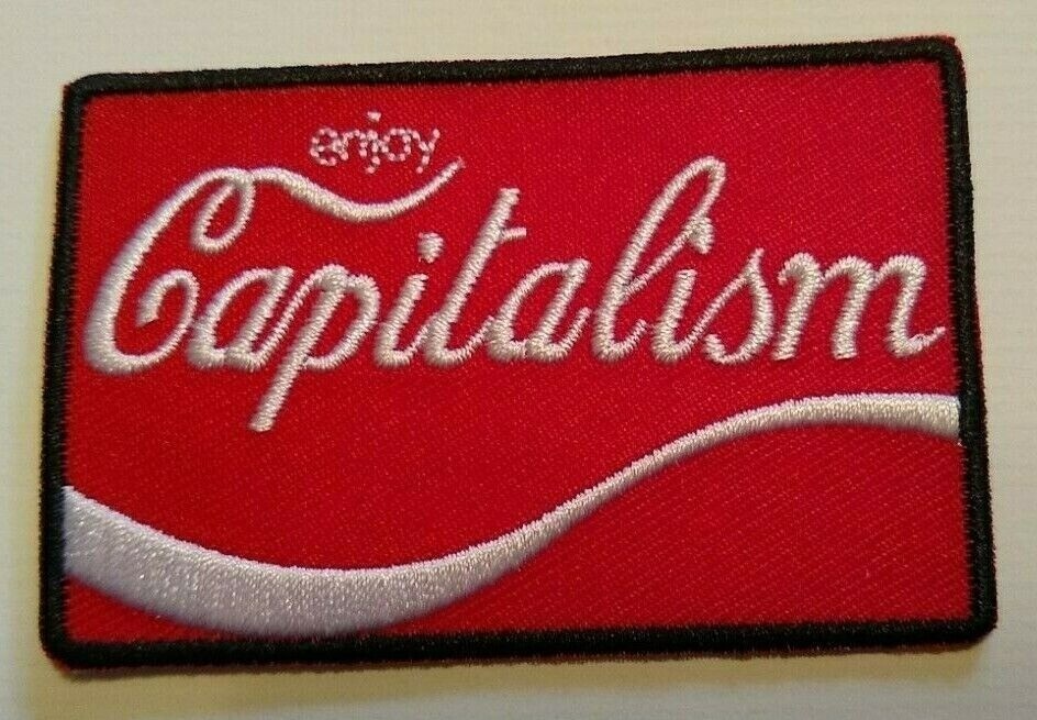 Enjoy Capitalism~Coca-Cola Coke Font~Embroidered Patch~3