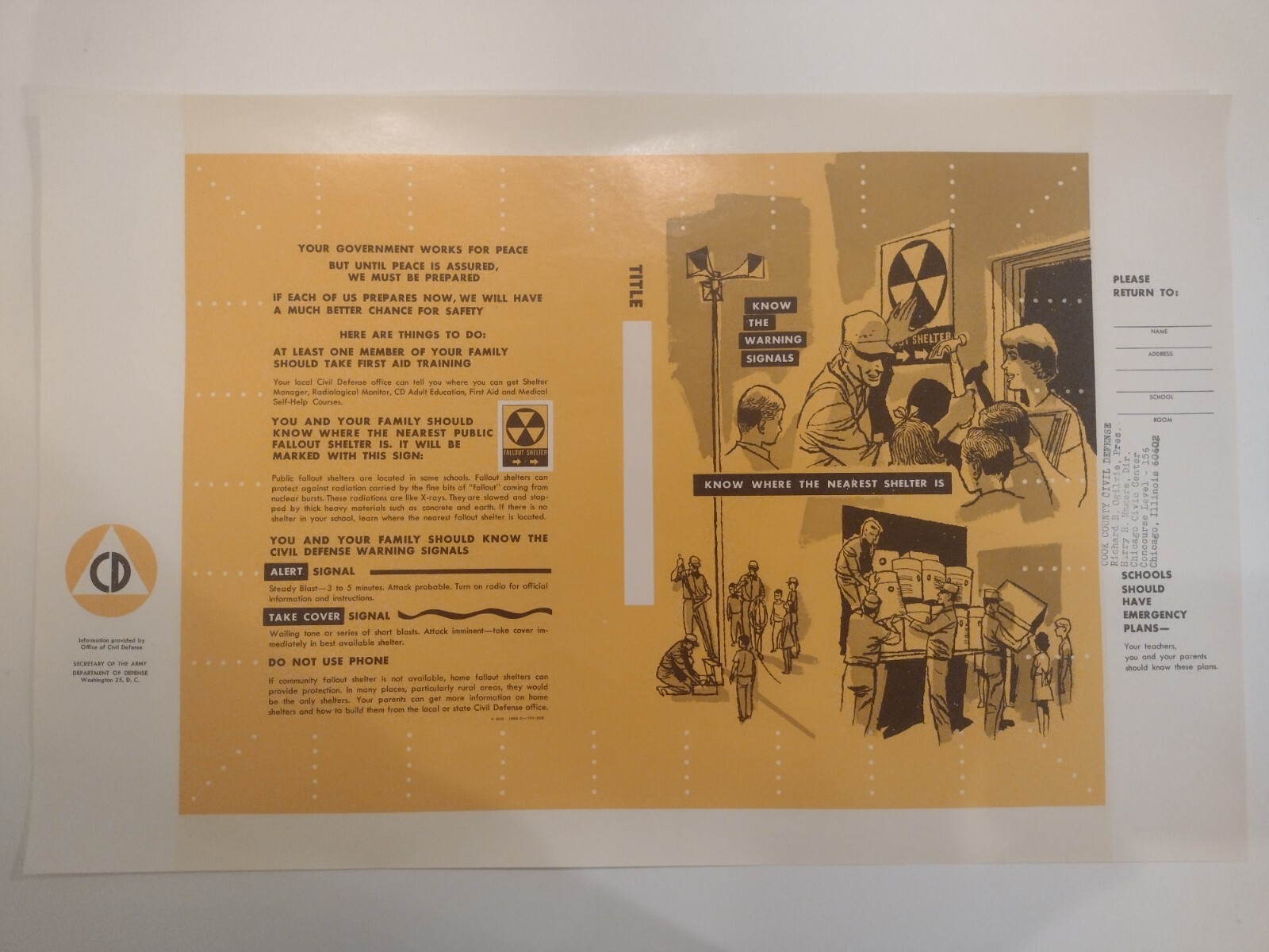 CD Civil Defense Cold War Era Book Covers Chicago Public Schools Vintage Fallout