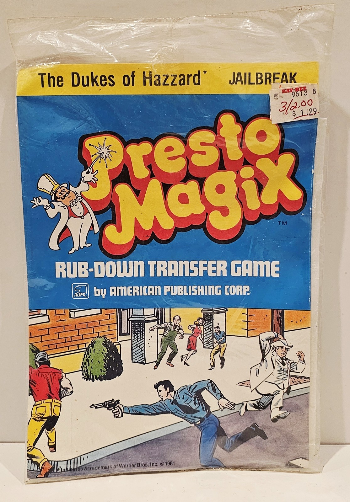 THE DUKES OF HAZZARD JAILBREAK PRESTO MAGIX RUB-DOWN TRANSFER GAME