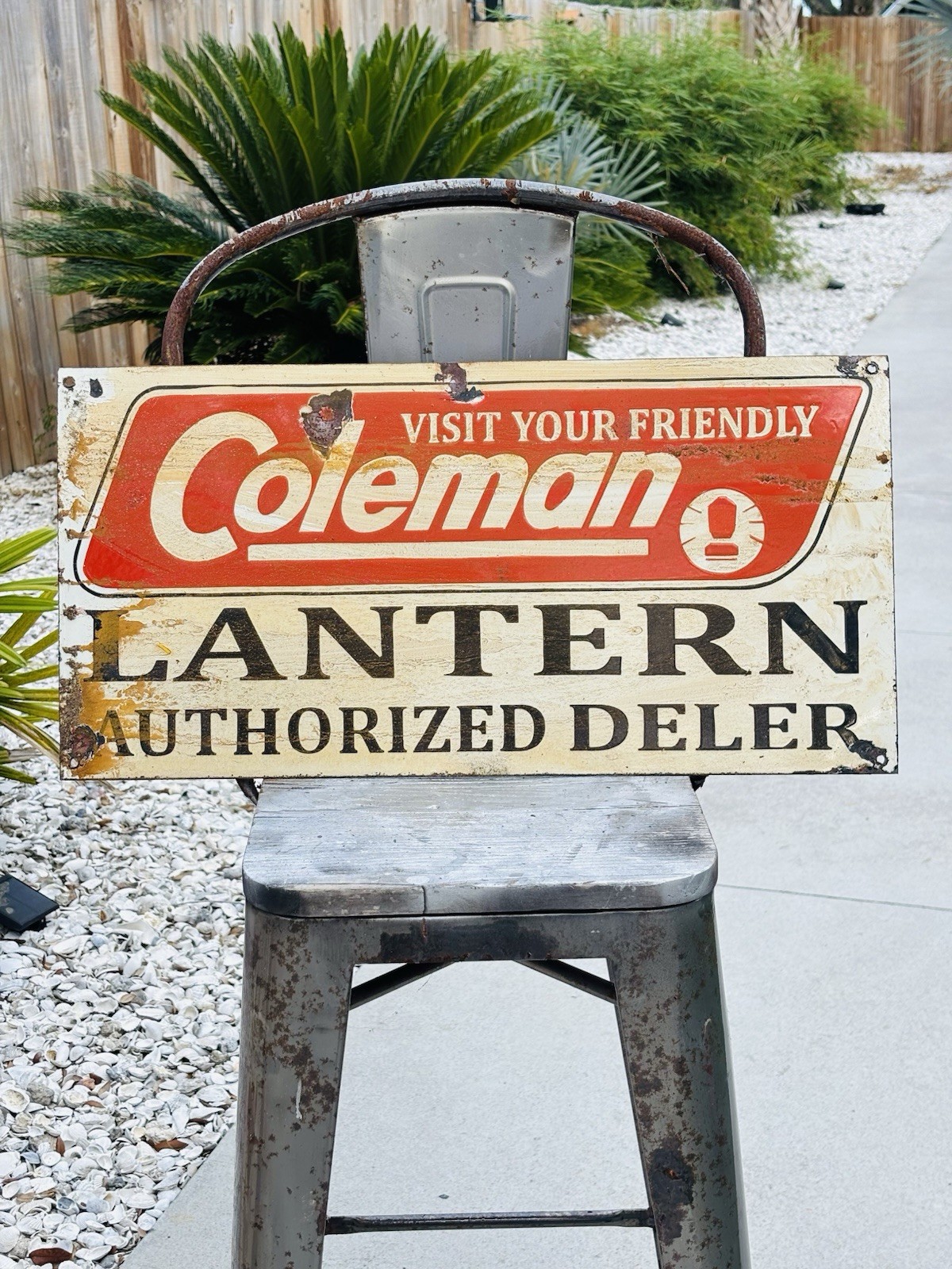 Coleman Porcelain Advertising Sign Roughly 24 inches