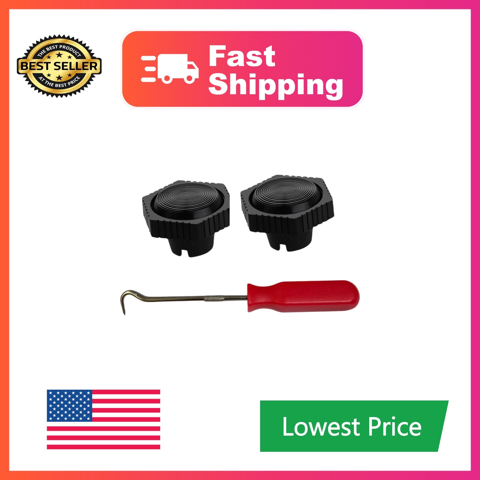 LJVQSHOP 2pc Black Wiper Switch Knob 1985-91 Ford