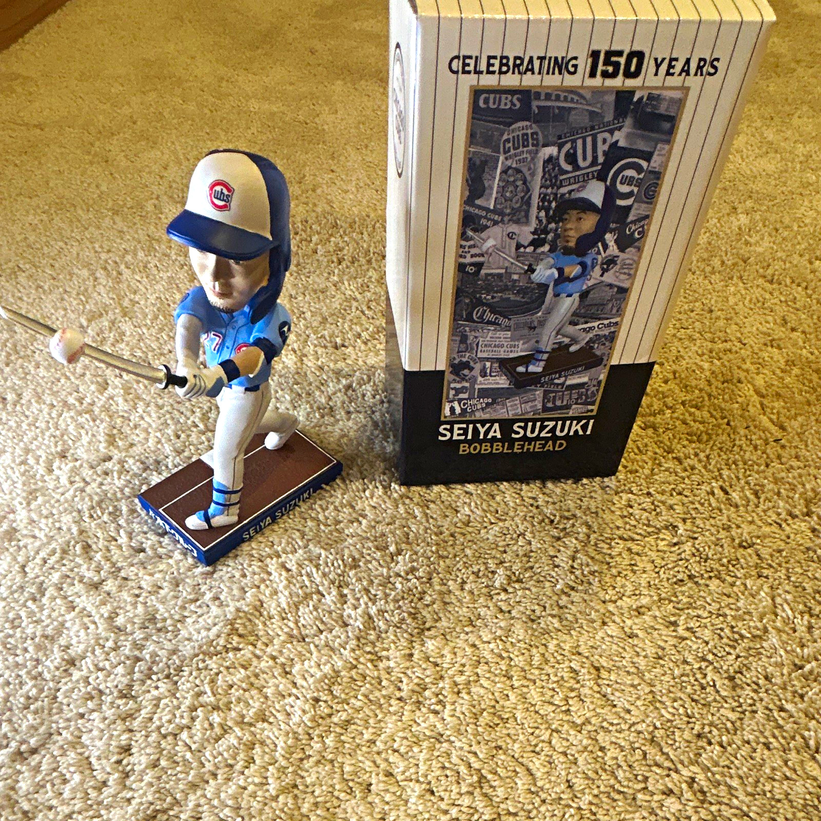 Chicago Cubs Seiya Suzuki Bobblehead Figurine Celebrating 150 Years
