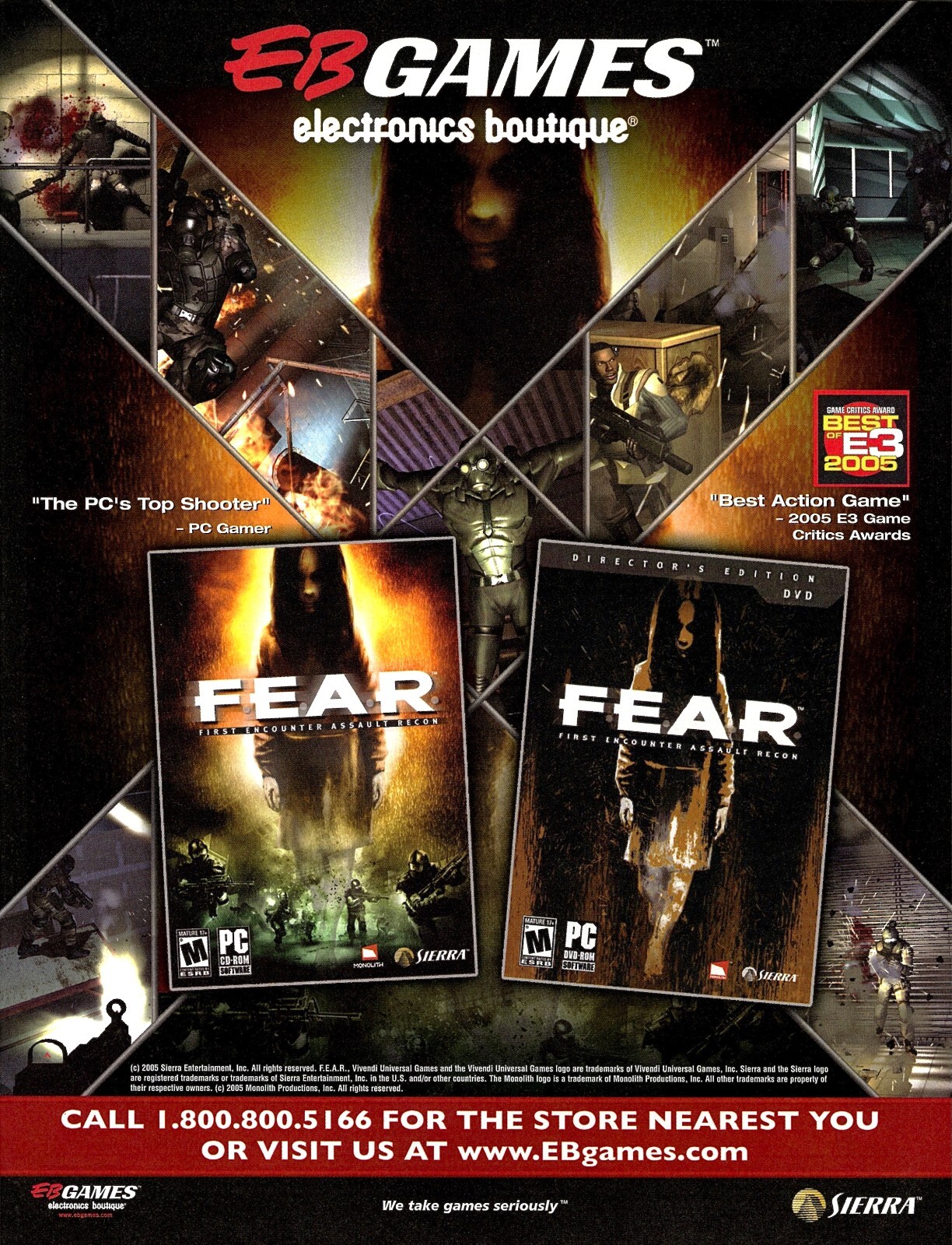 F.E.A.R. PC Game PS3 Xbox 360 2005 EB Games Promo Ad Art Print Poster - Glossy