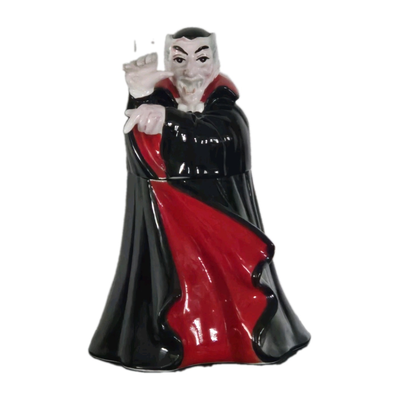 RARE VTG FF FITZ & FLOYD JAPAN DRACULA/ VAMPIRE TREAT/ COOKIE JAR HALLOWEEN 