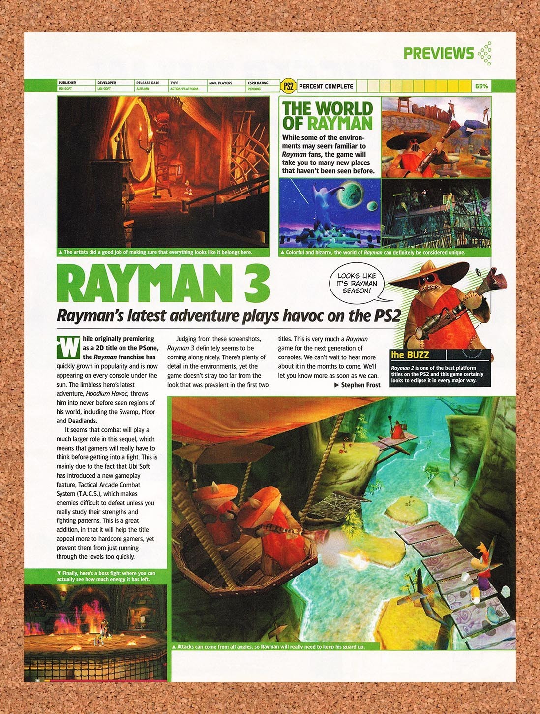 2002 Rayman 3 PS2 Original Advertisement / Retro Promo vr1