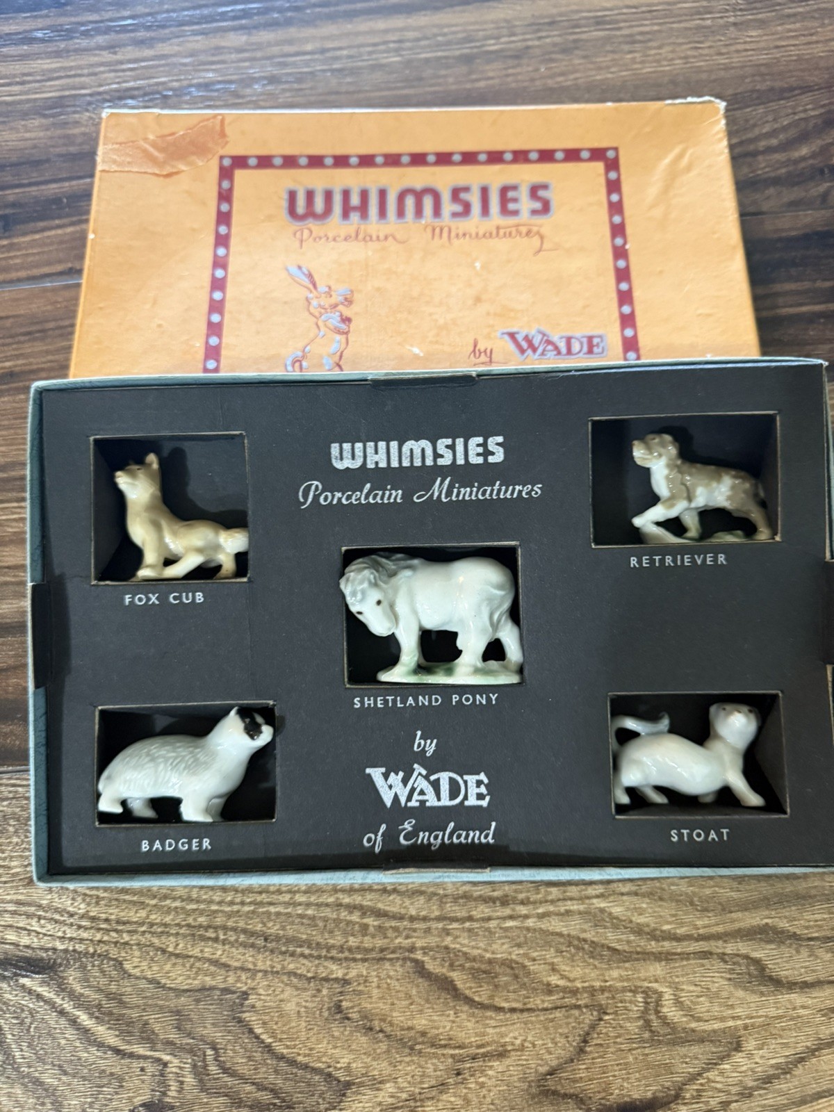 1955 Wade Of England WHIMSIES SET #3 RARE Vintage 5 Piece Set With Original Box 