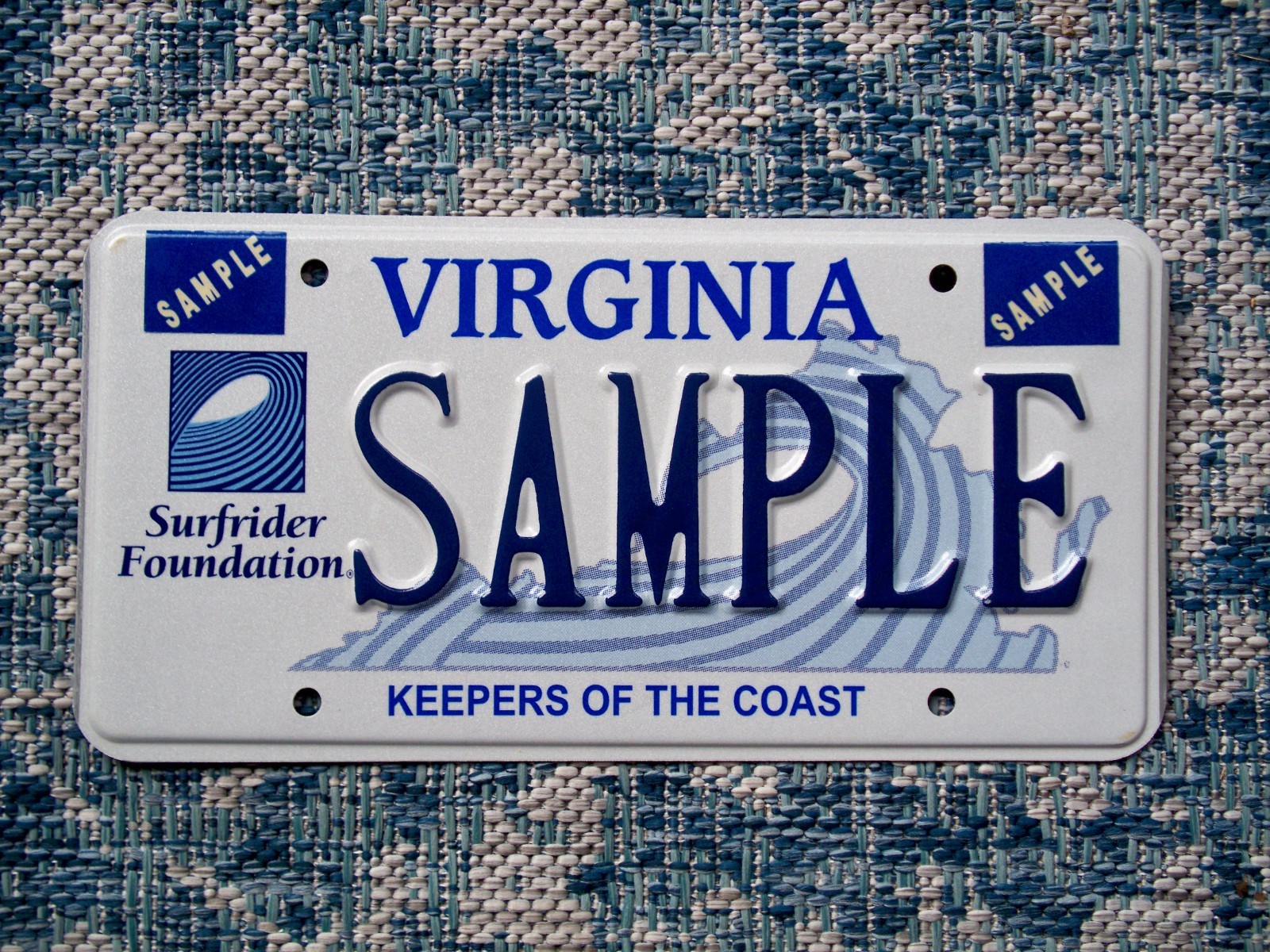 Virginia Surfrider Foundation Sample License Plate Keepers of the Coast Surfing