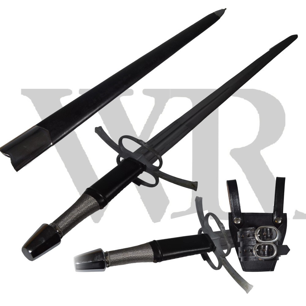 15th Century Longsword Replica Full Tang 1065 Steel Pommel Guard with Scabbard