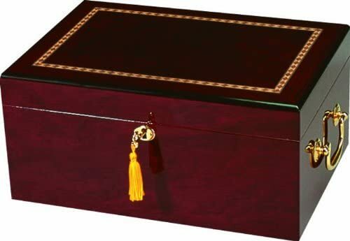 Humidor Supreme Alhambra Large Cigar Humidor Wood Box, Maple - 100 Cigar Storage
