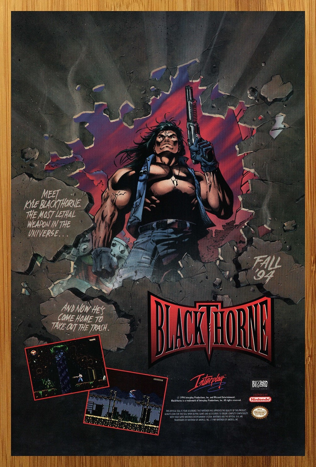 1994 Blackthorne Super Nintendo SNES Print Ad/Poster Jim Lee Game Promo Art 90s