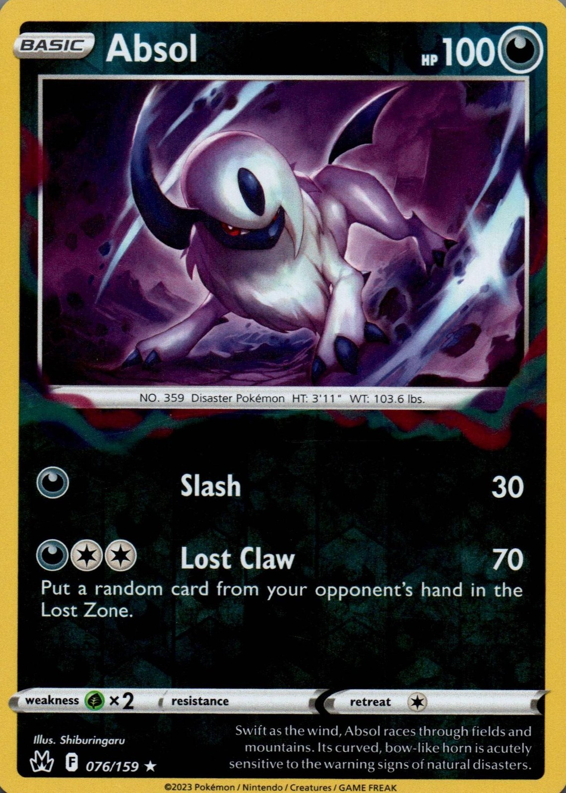 Pokemon Absol Crown Zenith #76 🇺🇸