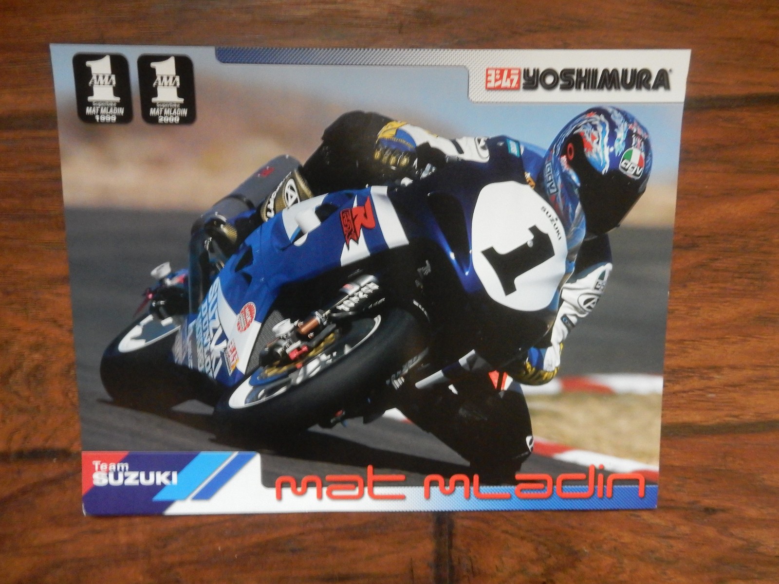 Vintage Poster Card 2001 Mat Mladin Yoshimura Suzuki GSX-R750 AMA Superbike
