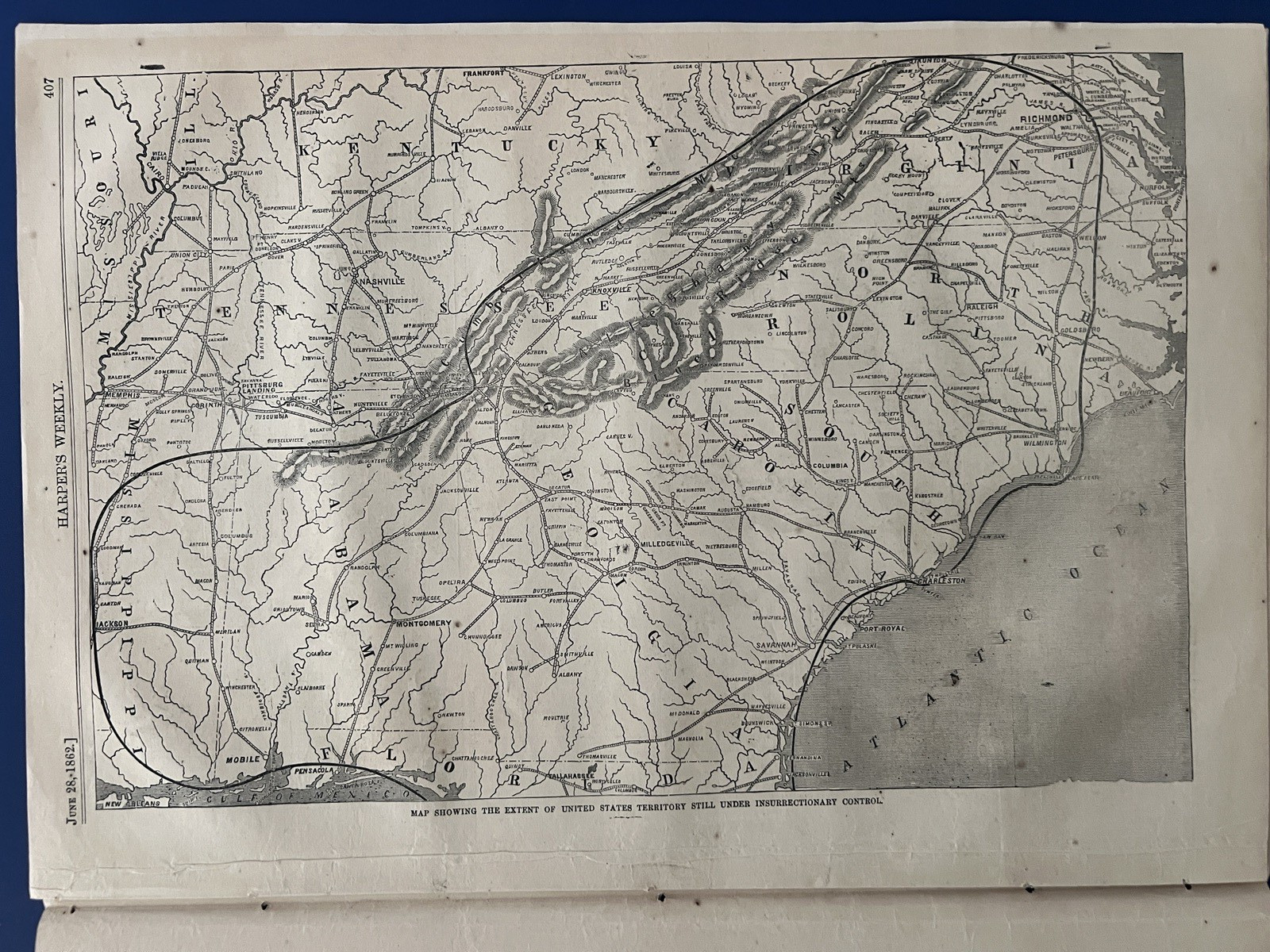 Harper's Weekly 6-28-1862 FRONT ROYAL, VA, Signal Corps, CAMP PUNISHMENTS, MAP