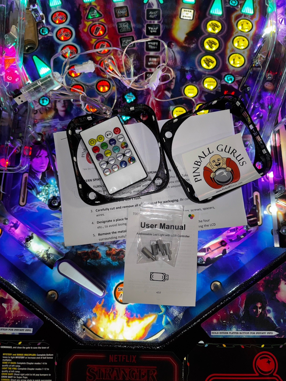 Stern 2016-NOW Pinball Machine USB Speaker Lights LED Mods w/Remote + Voice Mode