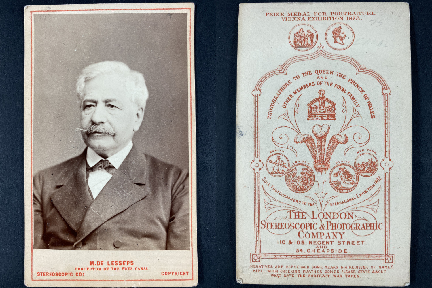 Ferdinand de Lesseps, Entrepreneur Vintage cdv albumen print CDV, album print