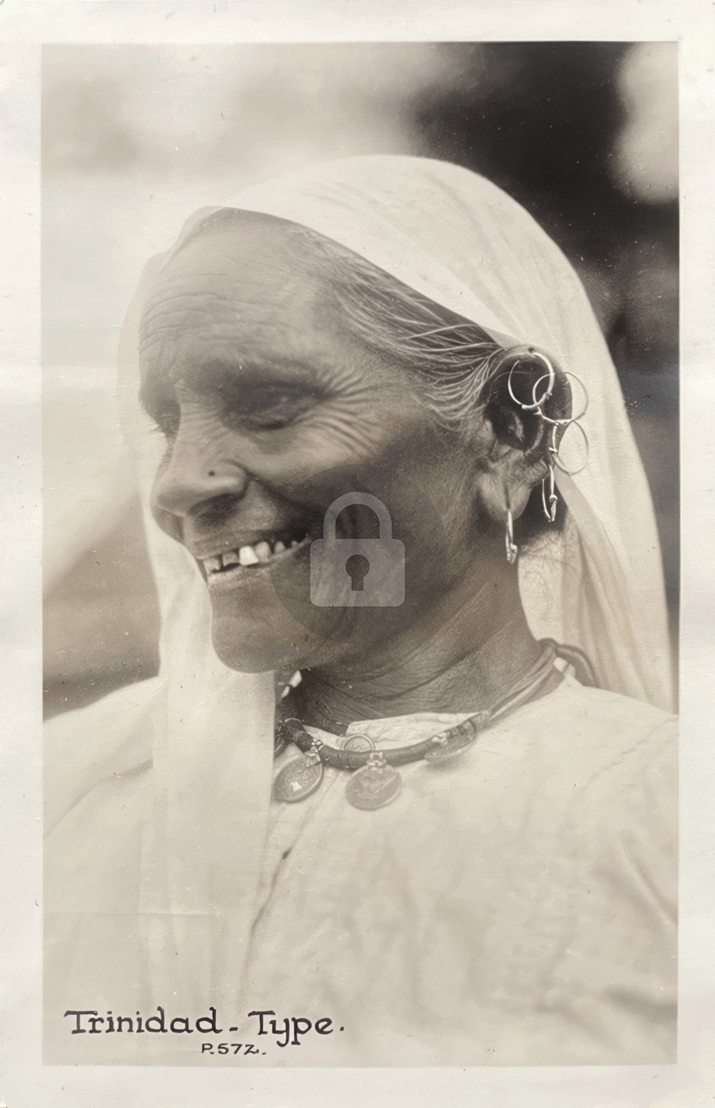 Trinidad Coolie Woman RPPC Photo Postcard COPY