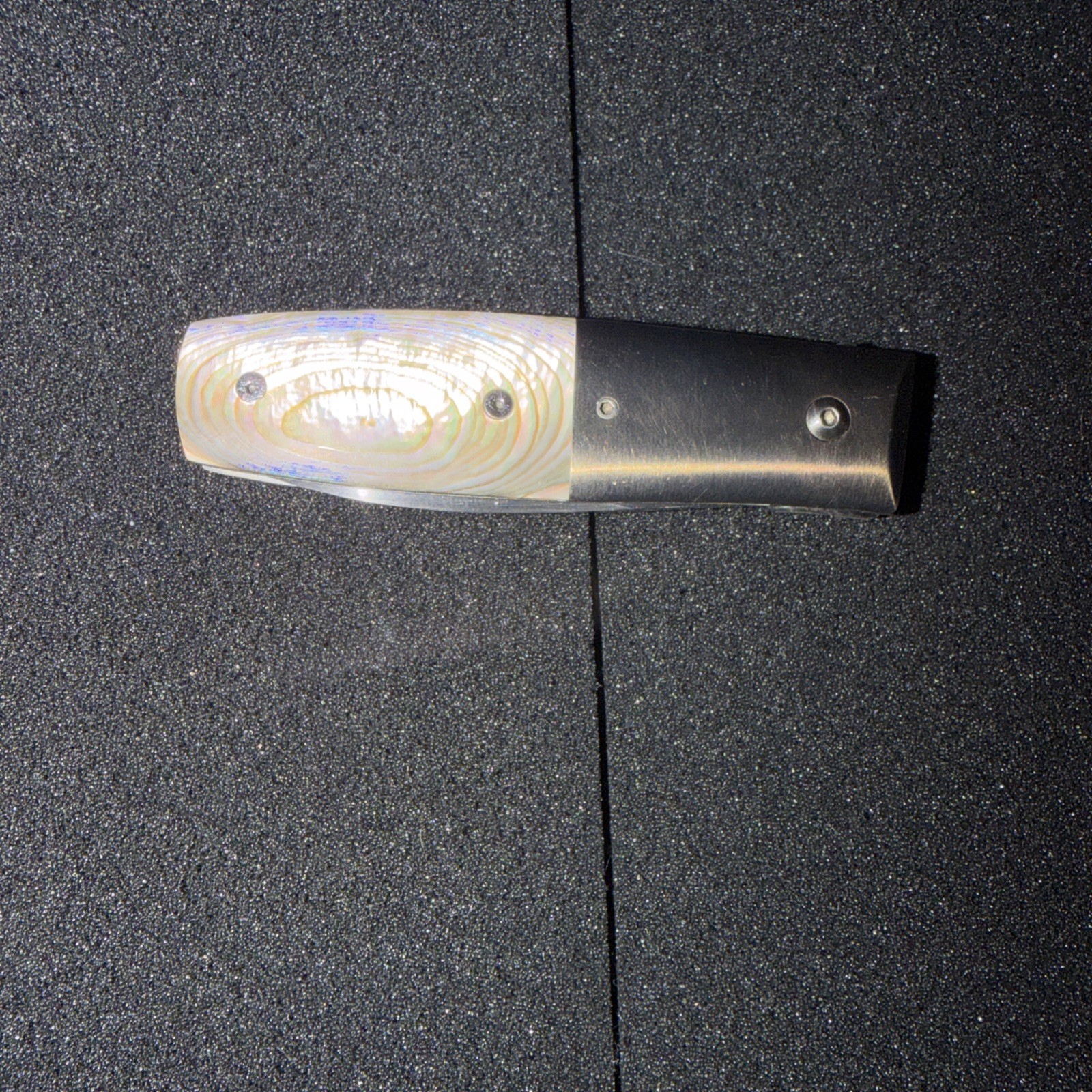W D Pease Liner lock Abalone Pocket Knife Rare 1 Of 1 W1M4