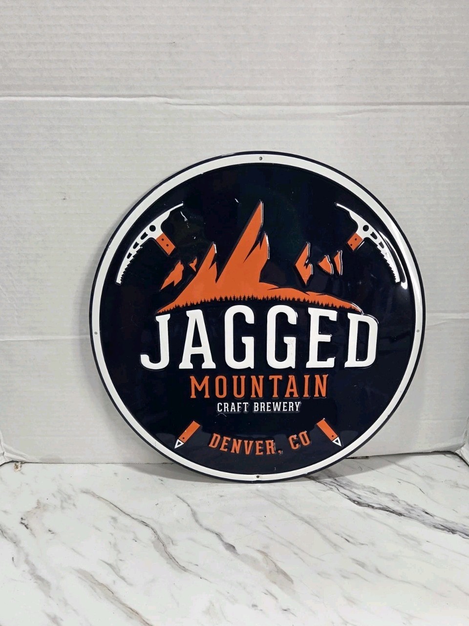 Jagged Mountain Craft Beer Tin Sign Brewery Denver Colorado Mountains Ski