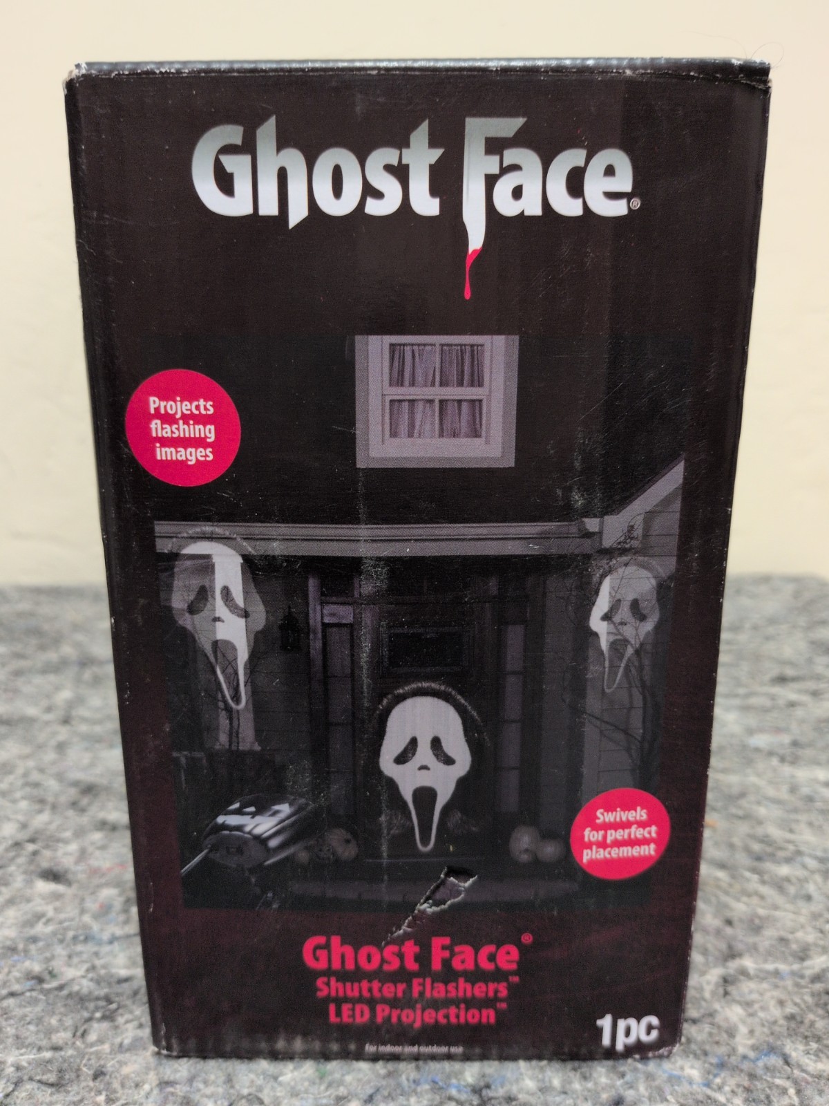 Gemmy Spirit Halloween Ghost Face Shutter Flashers LED Projection - New