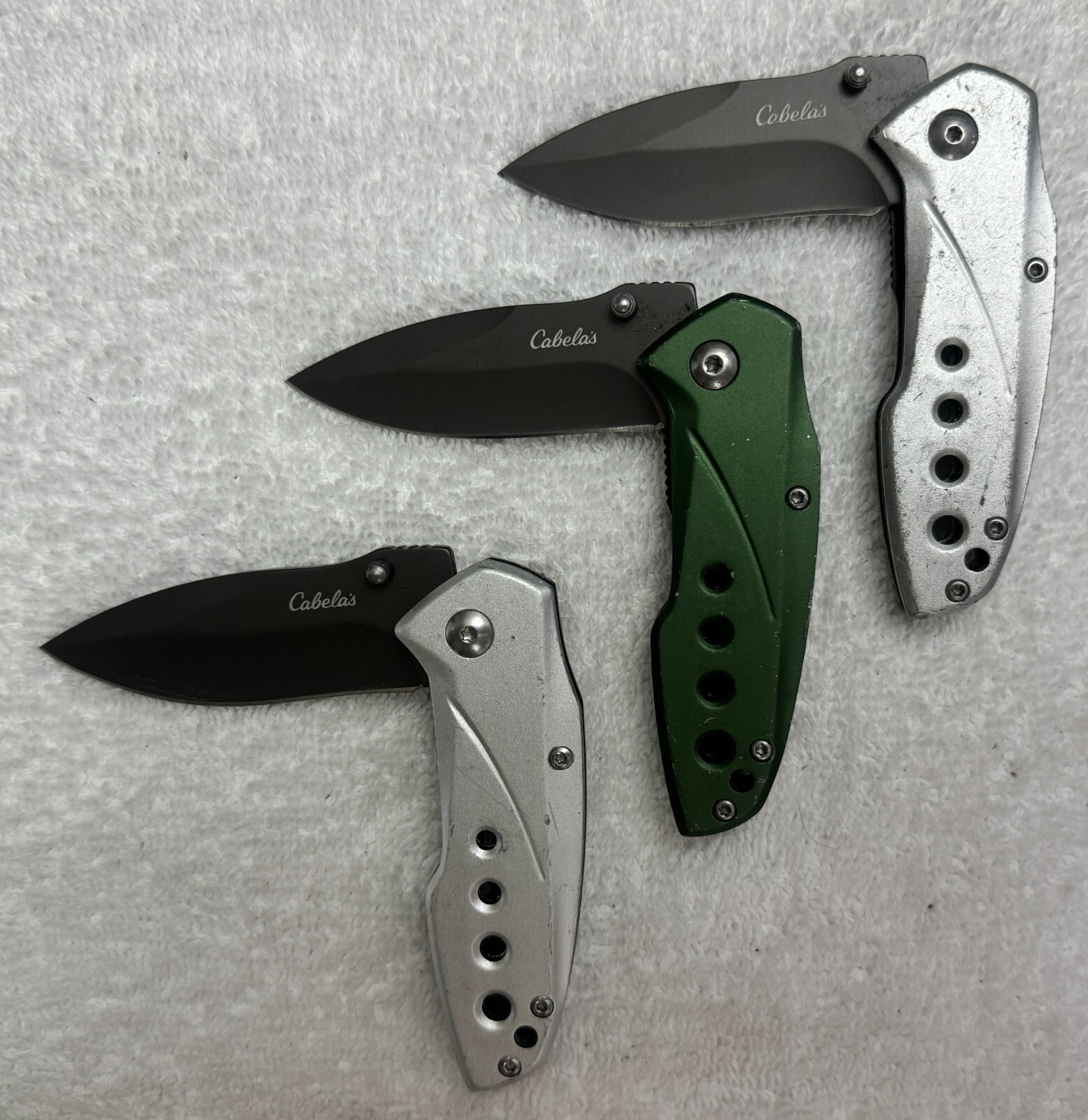 Cabela\'s Plain Edge Liner Lock Aluminum Scale Folding Pocket Knife CHOICE 6\
