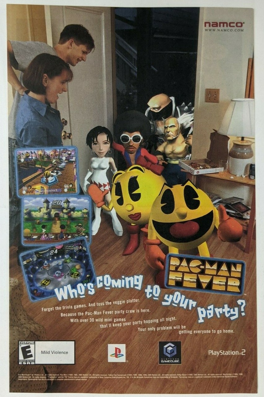Pac-Man Fever Print Ad Game Poster Art PROMO Original PS2 GameCube GC Advert