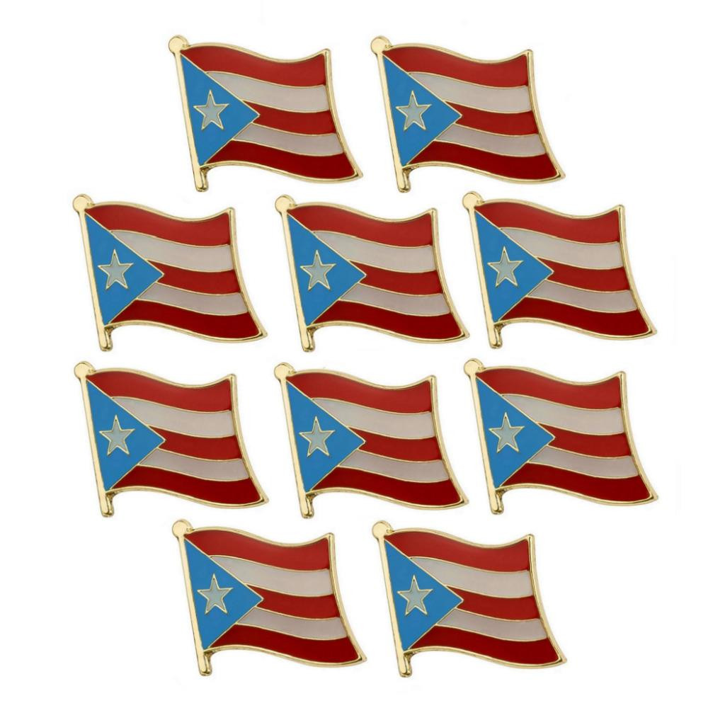 10 PUERTO RICO FLAG PINS 0.5\