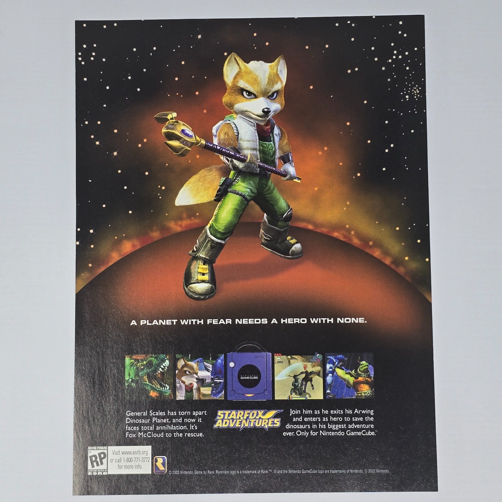 Starfox Adventures Nintendo GameCube Hero Print Ad/Poster Promo Art