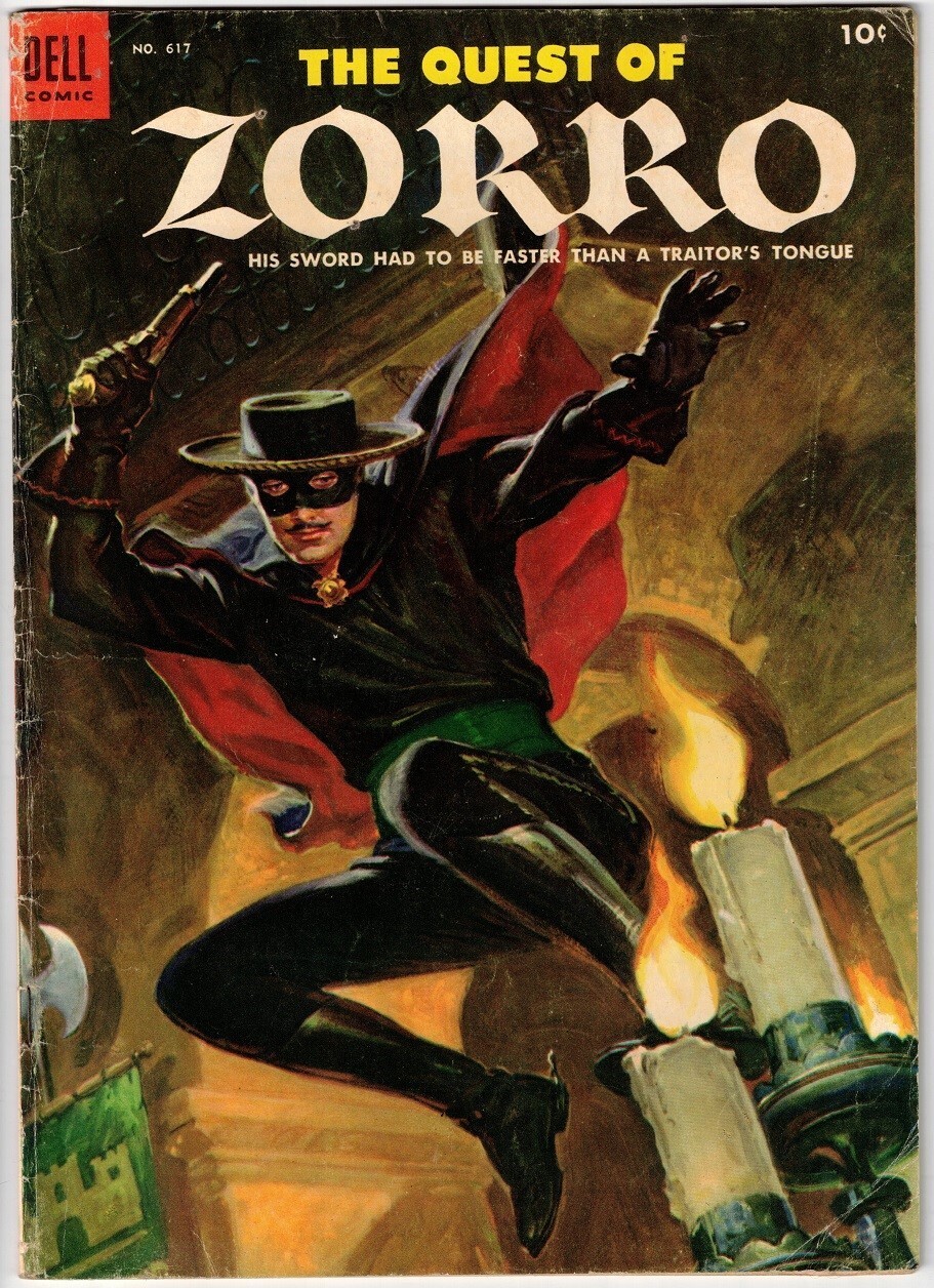 ZORRO THE QUEST OF ZORRO / FOUR COLOR # 617 (DELL) (1955) JOHN PRENTICE art