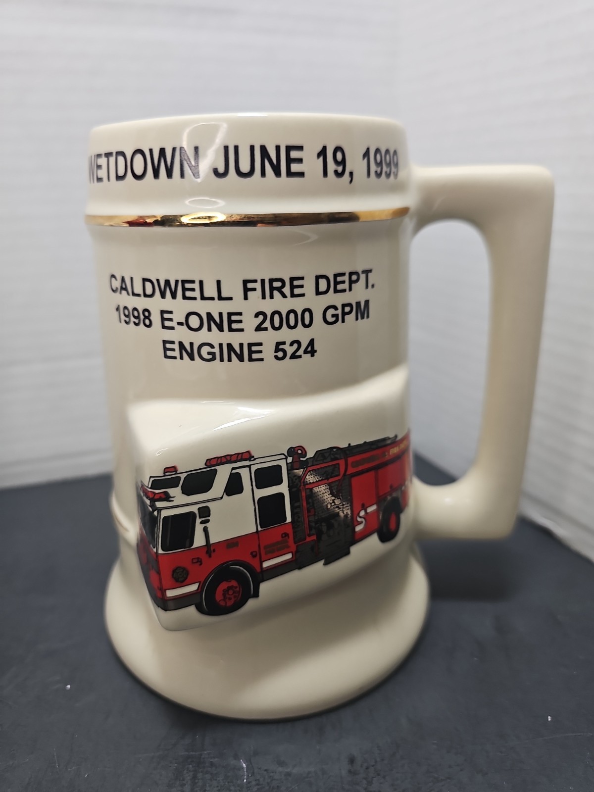Fire Departmemt Wet Down Beer Stein Mug Caldwell, NJ 1999