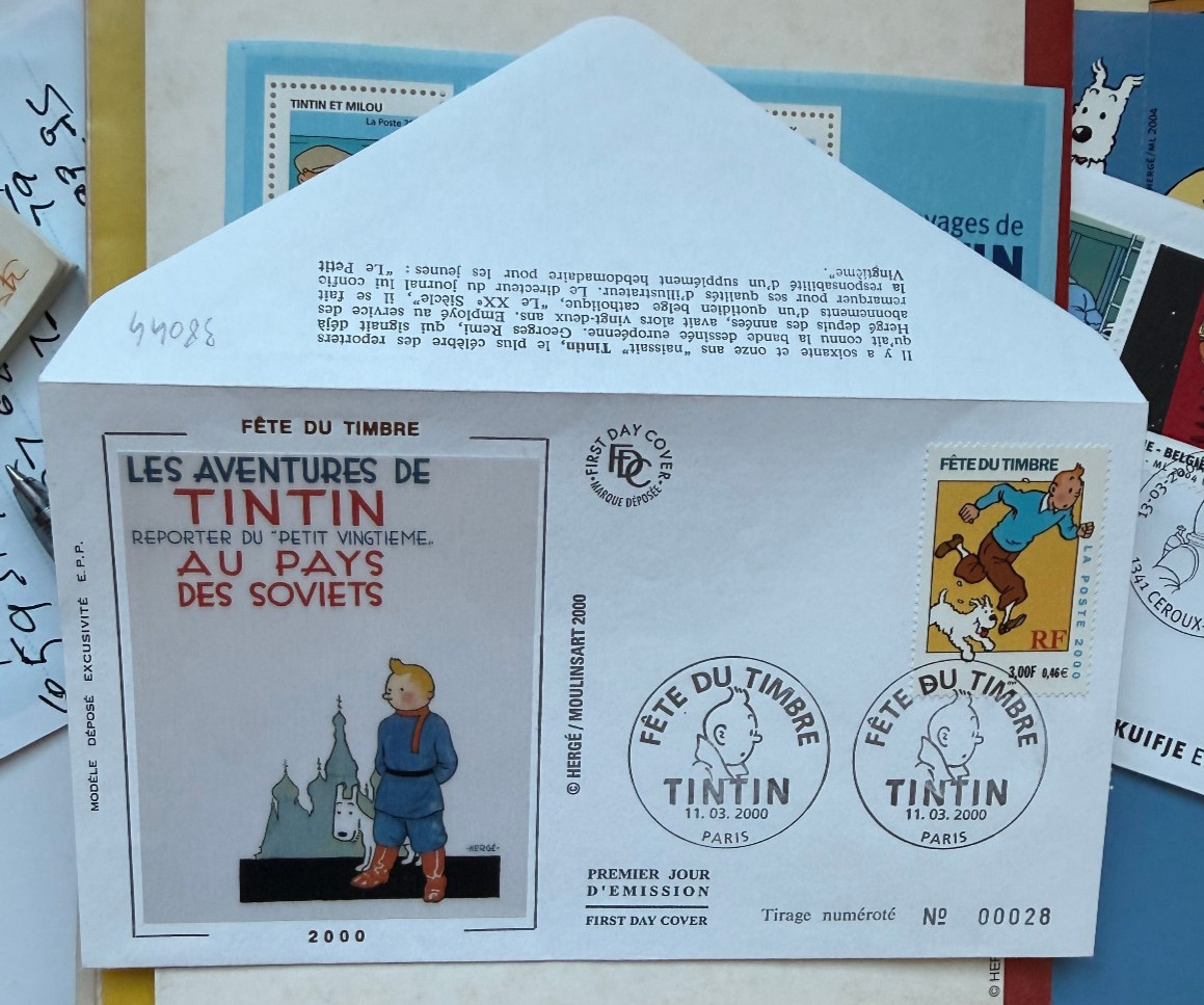 Les Aventures de Tintin au Pays des Soviets Stamp 2000 First #00028