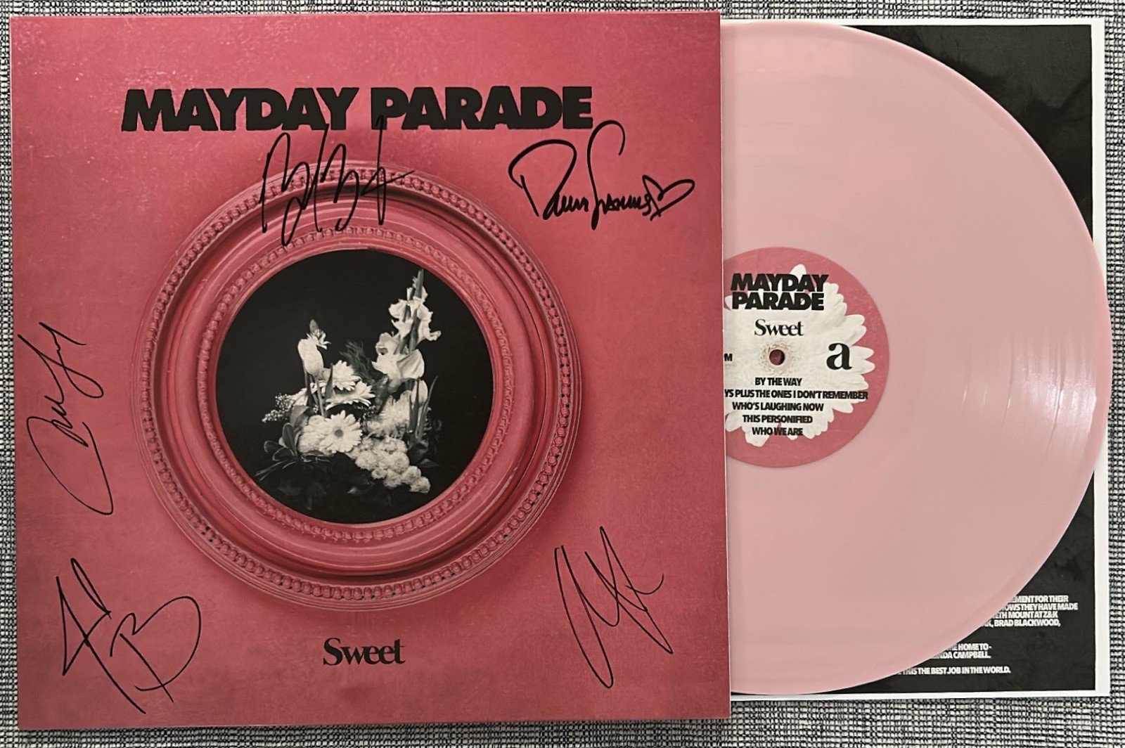 MAYDAY PARADE BAND SIGNED SWEET LP VINYL RECORD ALBUM AUTOGRAPHED - JSA COA