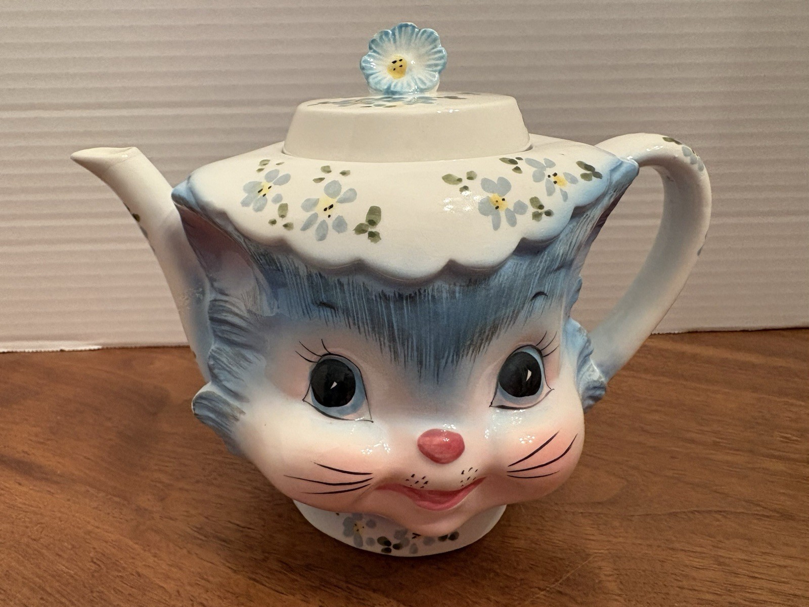 Vintage Lefton Miss Priss Kitty 4 Cup Teapot Tea Pot Made in Japan 1950s READ