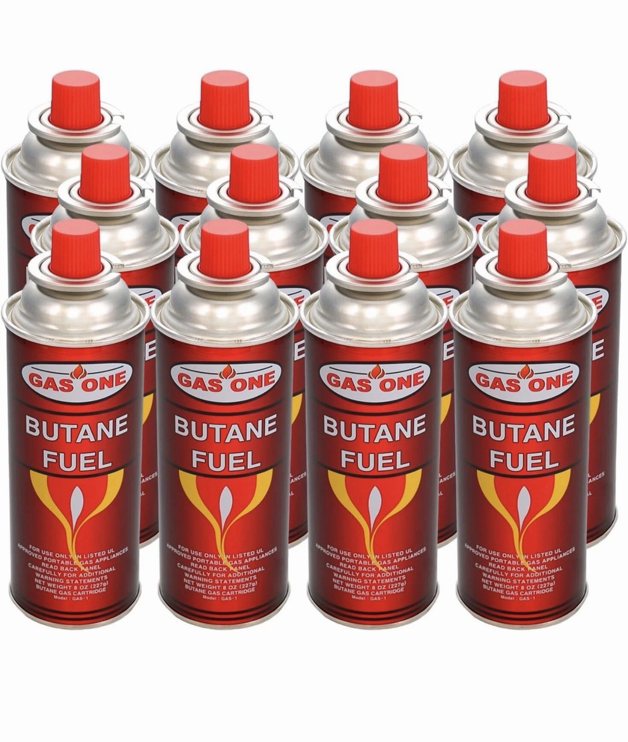 Gas One Butane Fuel Canisters 8 oz 12 Pack for Camping Stoves