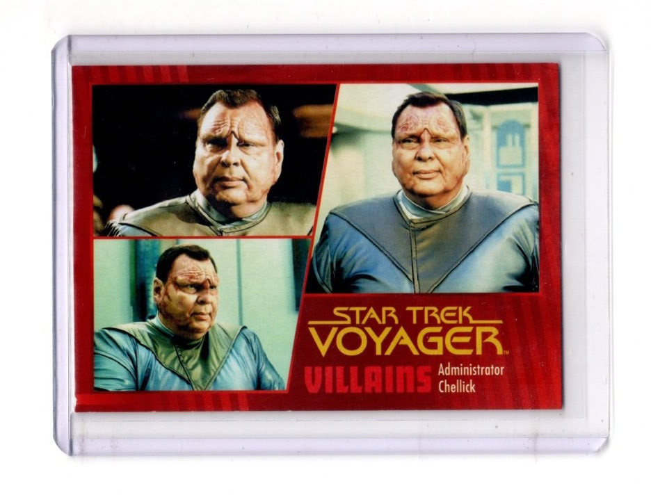 STAR TREK VOYAGER HEROES & VILLAINS #10 ADMIN CHELLICK PARALLEL 018/100 GOLD