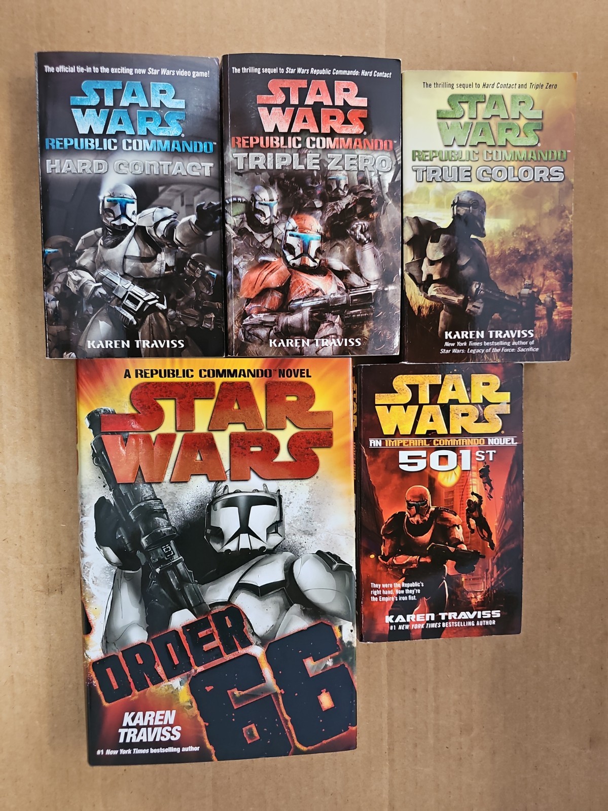 5 Book Lot Star Wars Complete Republic Commando Series Hard Zero True 66 501st 