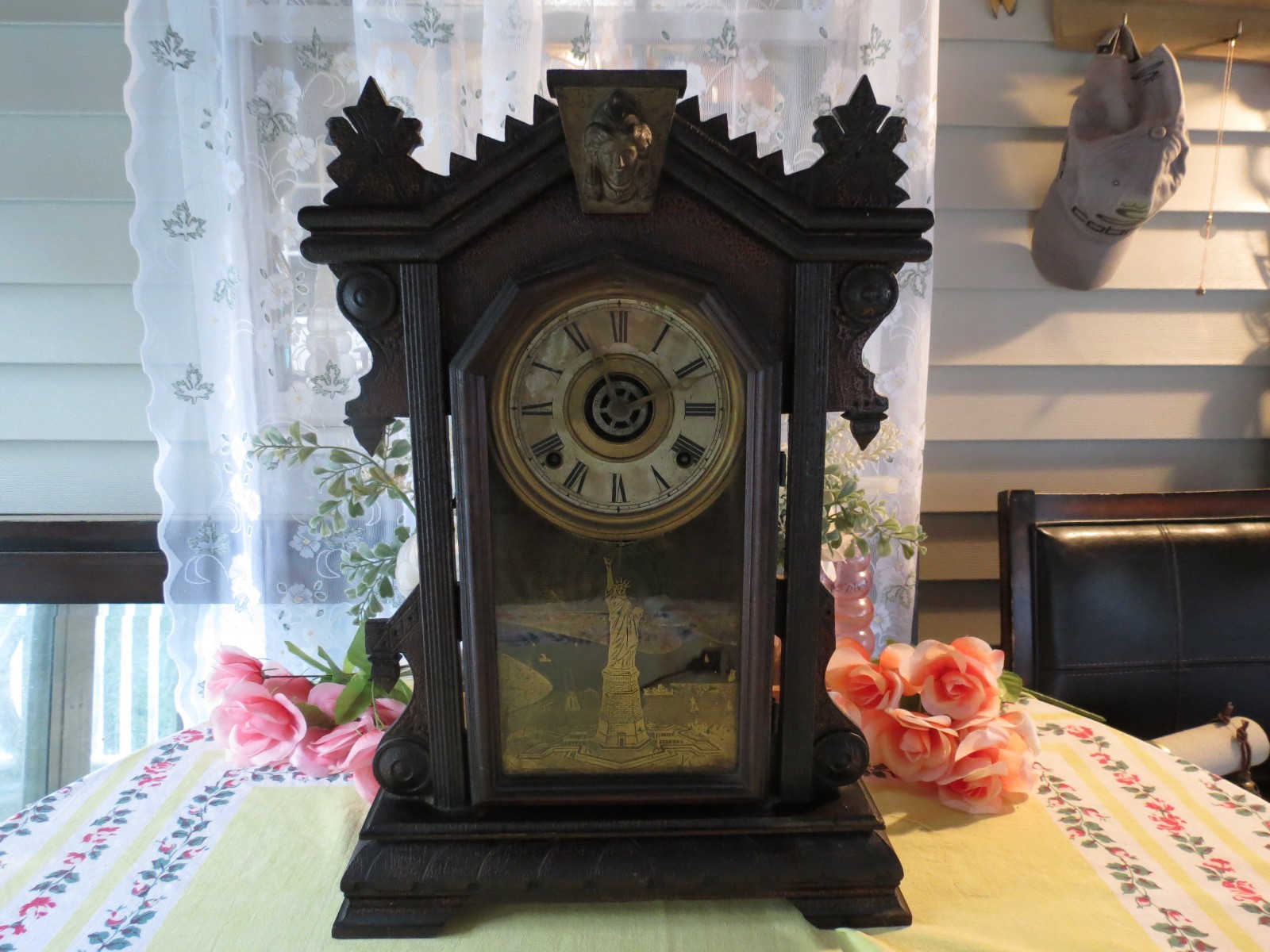 ANTIQUE CHARLES F. ADAMS INGRAHAM CLOCK Co. STATUE OF LIBERTY CIRCA 1878