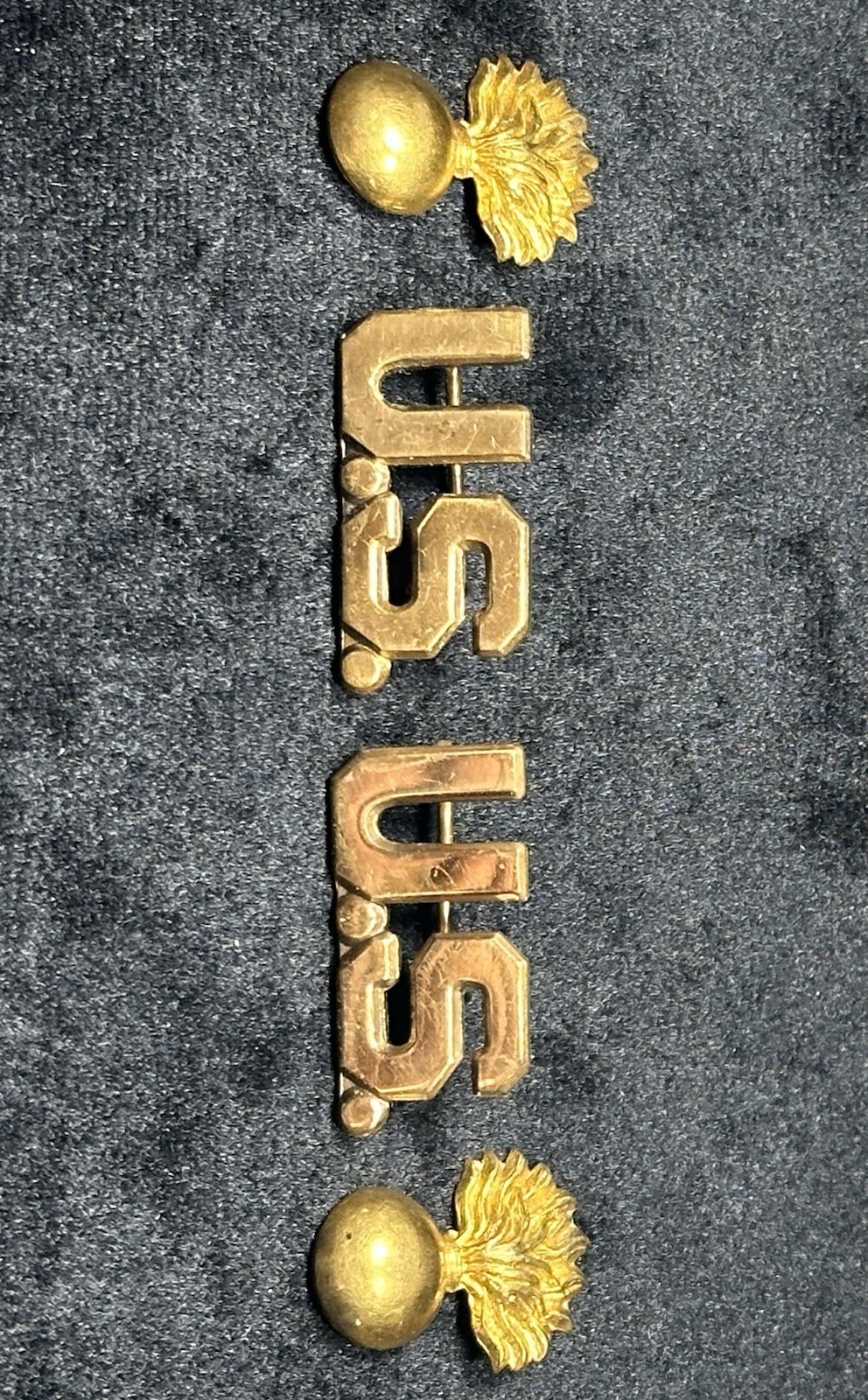 PAIR U.S.M1902 FULL SET ORDINANCE COLLAR INSIGNIA SPANISH AMERICAN WAR-ORIGINAL.
