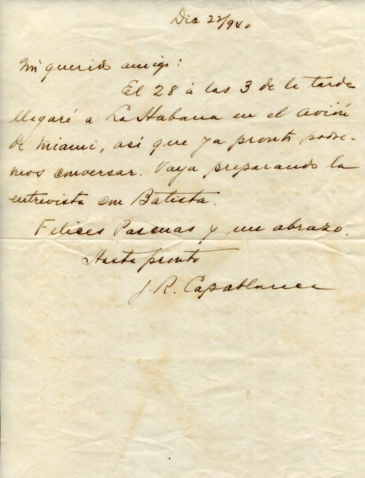 Jose Raul Capablanca World Chess Champion Rare Signed Autograph Letter PSA DNA
