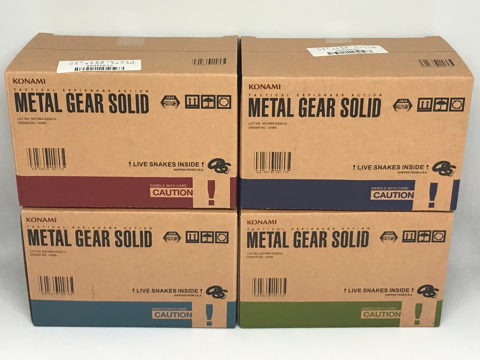 METAL GEAR SOLID ~ STAINLESS STEEL TUMBLER SET (4 pcs) ~ Original Japan *New*