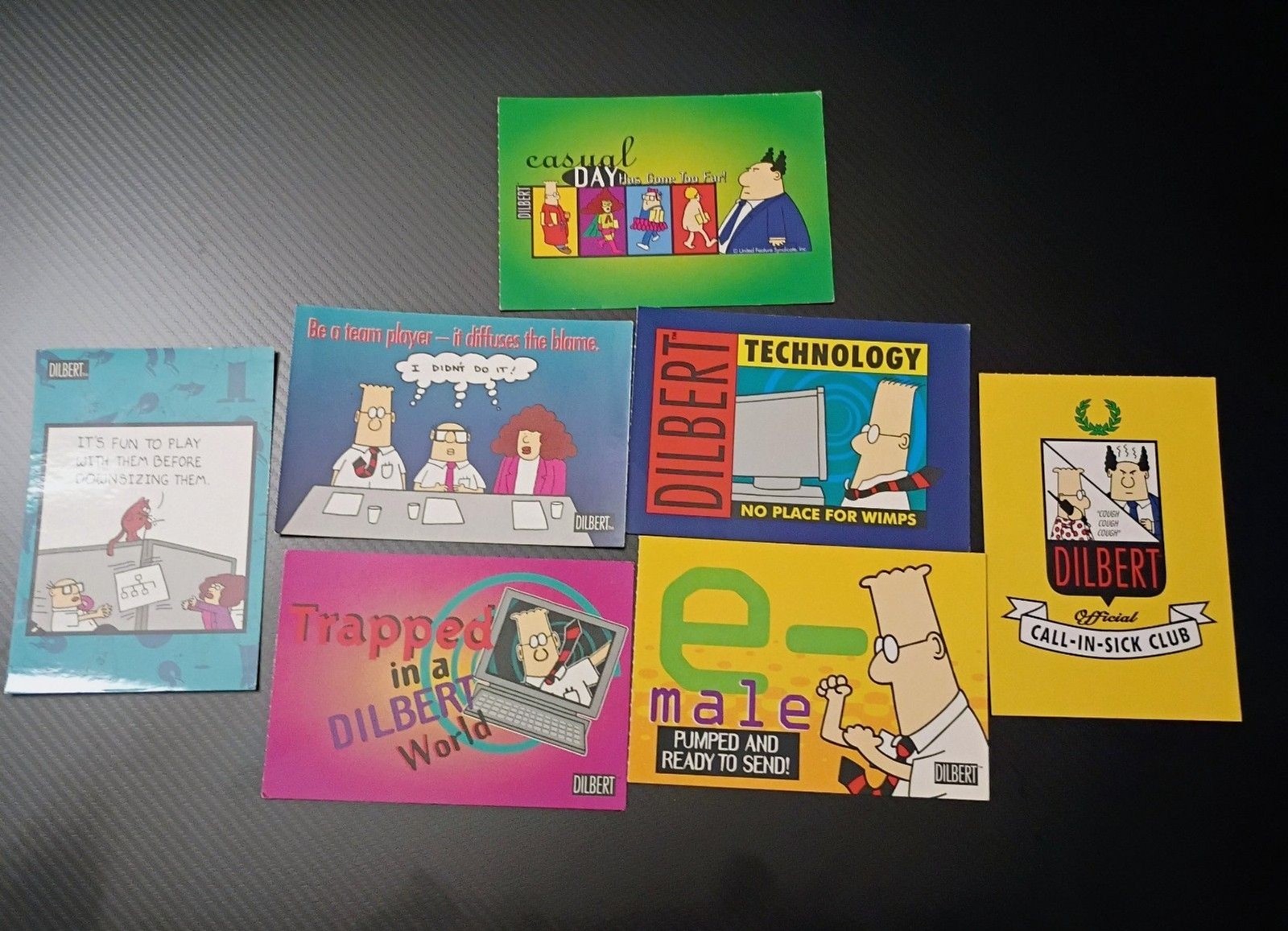 Vintage Dilbert Postcard Lot of 6 Unused Scott Adams Office Humor Cards 1990s