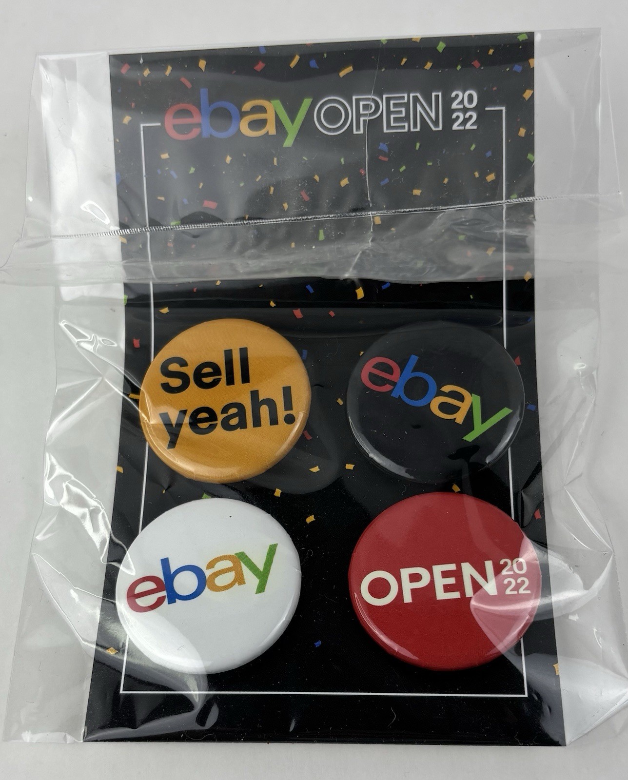 Set of 4 eBay Open 2022 Pins Seller Logo Sealed 1 1/2
