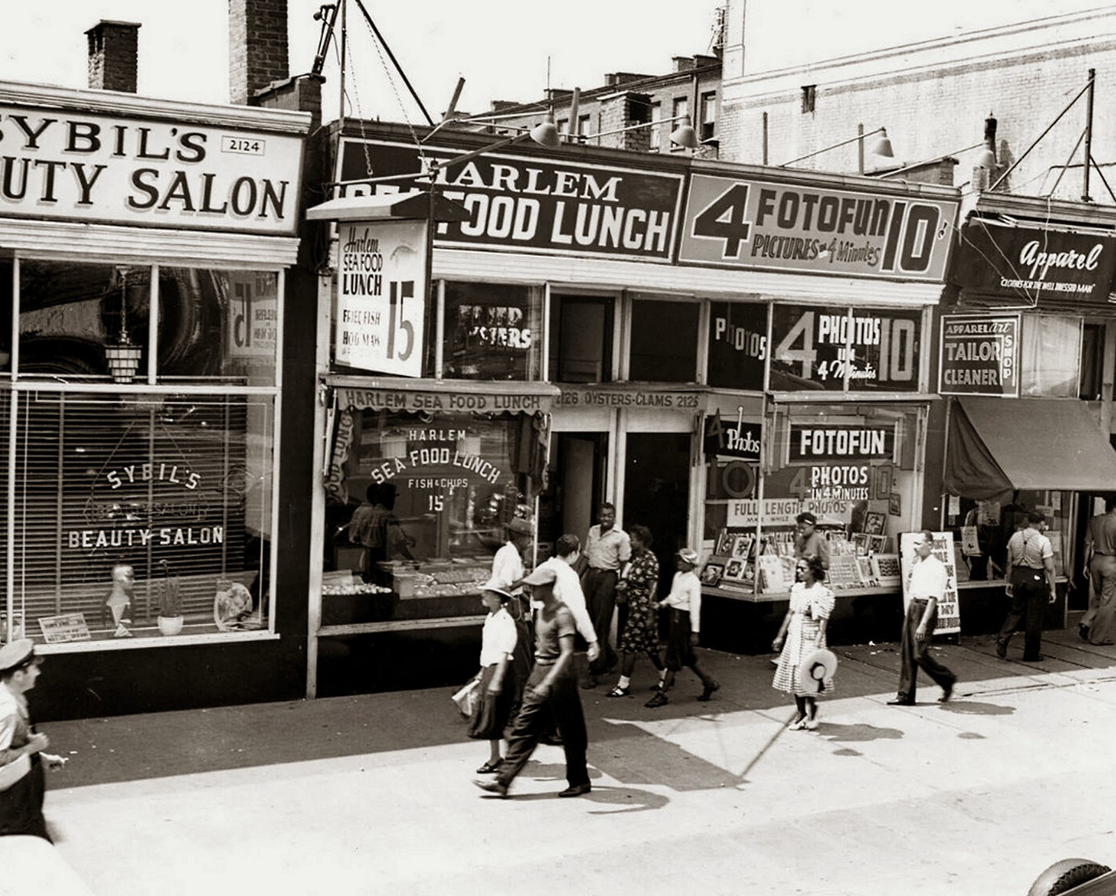 1939 New York HARLEM STREET SCENE Photo  (238)