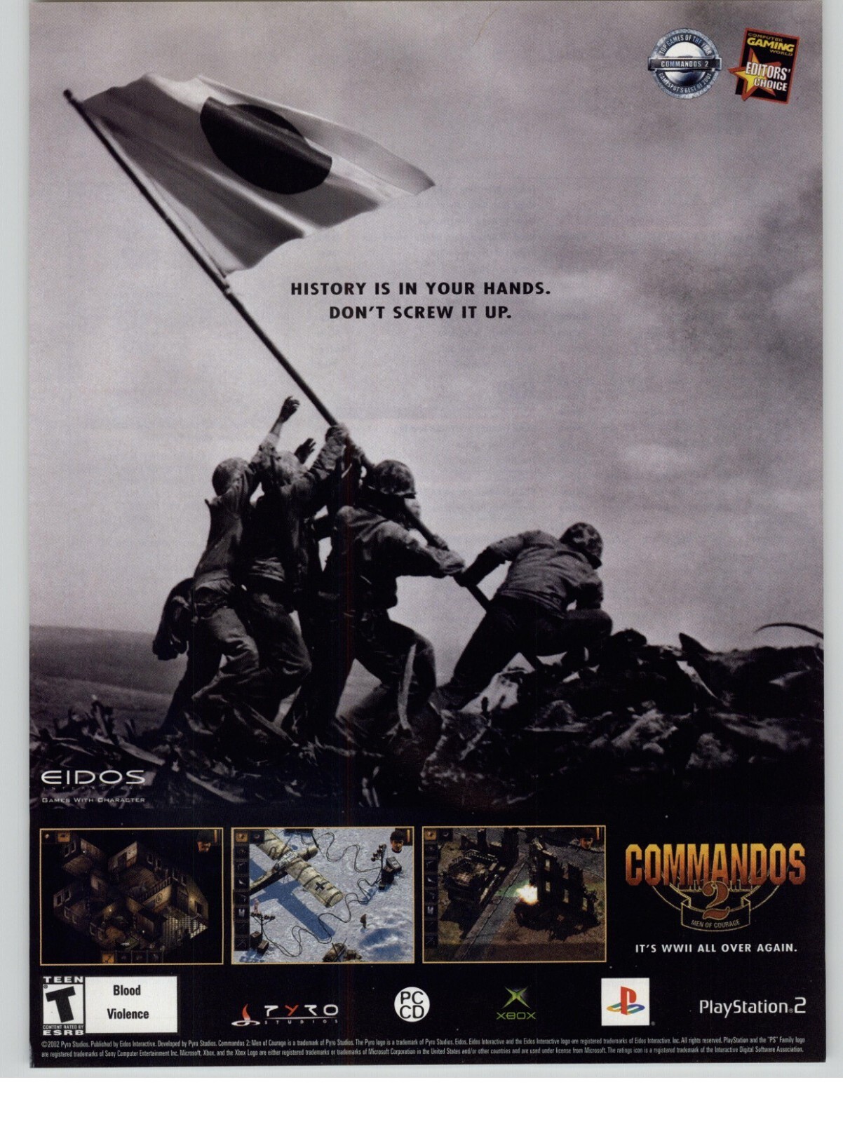 Commandos 2: Men of Courage PS2 Xbox PC 2002 Vintage Game Poster Ad Art Print