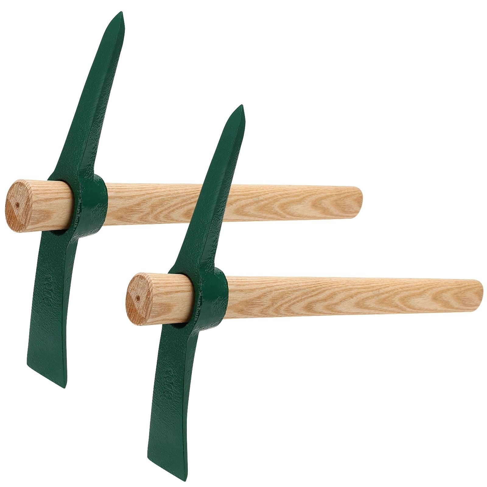 MANCHAP 2 PCS 17.7 Inch Garden Pickaxe Mattock, Small Garden Pick Axe Tool wi...