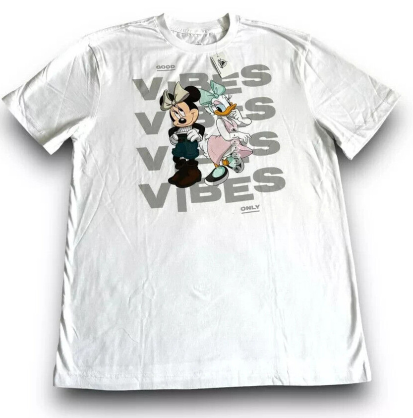 Disney Parks 2024 Minnie Mouse Daisy Good Vibes Only shirt White Size  XL