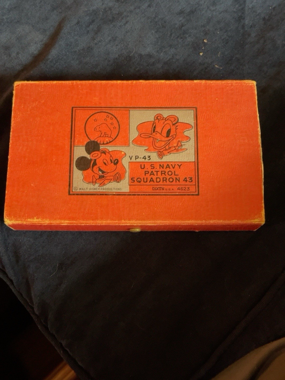 WWII Walt Disney U.S. Navy VP-43 Patrol Squadron Mickey Donald Dixon Pencil Box