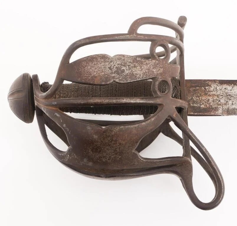RARE 18th C. SIGNED SCOTTISH BASKET HILT BROADSWORD JACOBITE ANTIQUE SWORD BLADE
